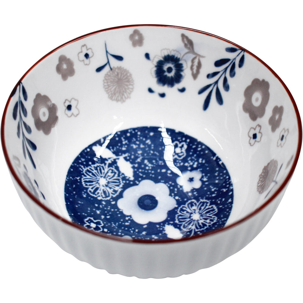 6PK LVD Ceramic 11.5cm Rice Bowl Midnight Round Dinnerware - White/Blue