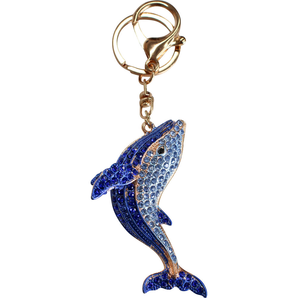 2PK LVD Metal Whale Keyring Women's Accessory 7cm Blue