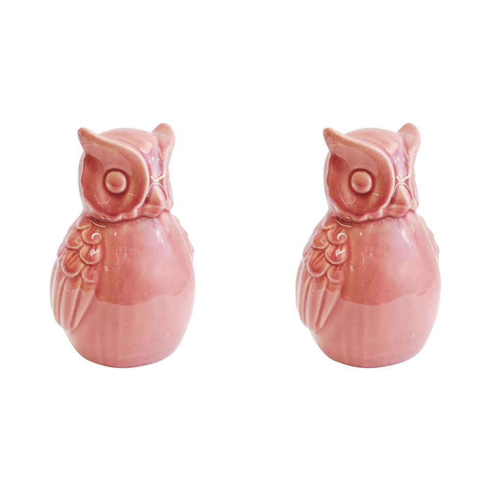 2PK LVD Owl Sml Blush Decorative Sculpture Home/Lounge Decor