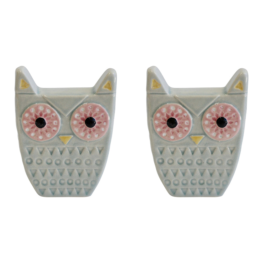 2PK LVD Quirky Owl Ivory Decorative Sculpture Home/Lounge Decor