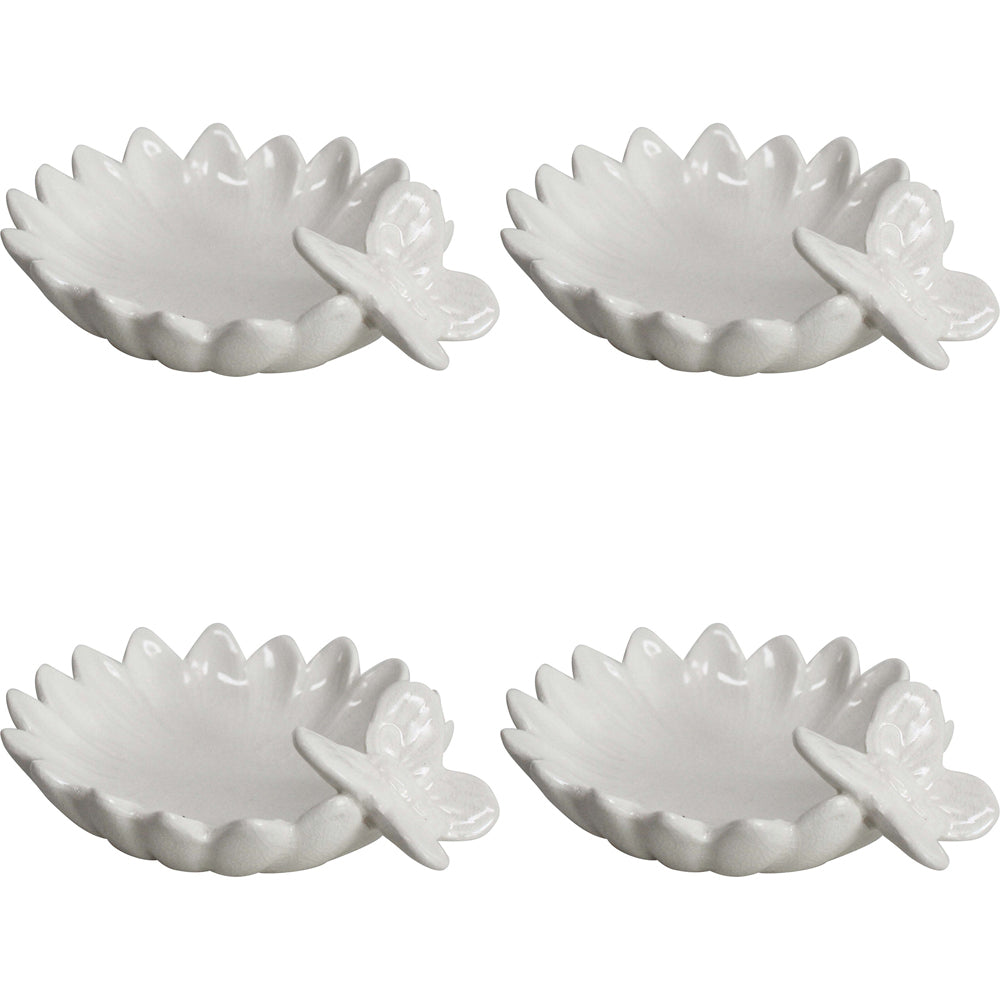 4PK LVD Daisy Plate White Decorative Display Home Kitchen Decor
