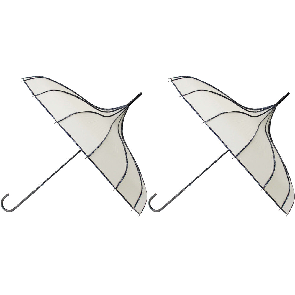 2PK LVD Pointe Cream Durable On The Go Portable Umbrella
