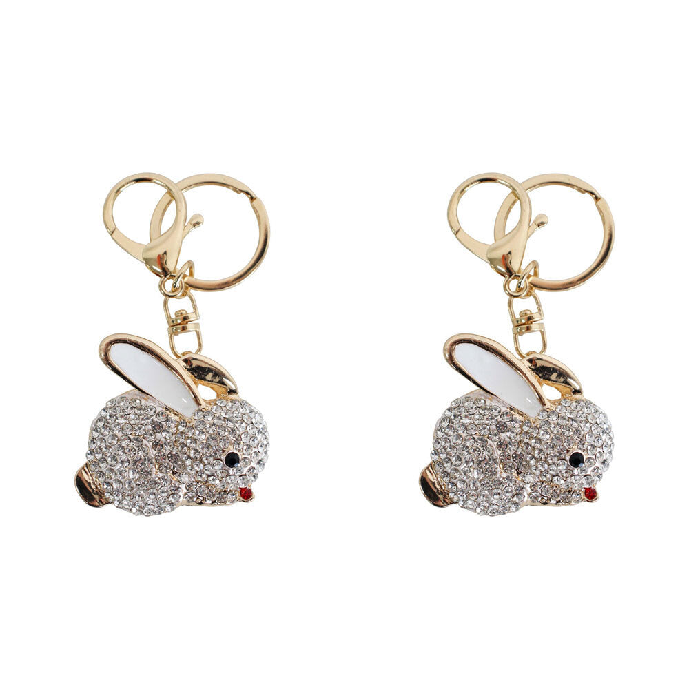2PK LVD Metal 9cm Bunny Keyring Hanging Bag/Key Ring Accessory