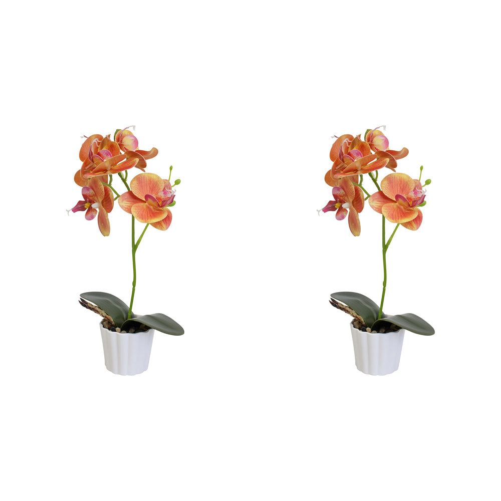 2PK LVD Faux Orchid Small Decorative Lighting Home Decor Peach