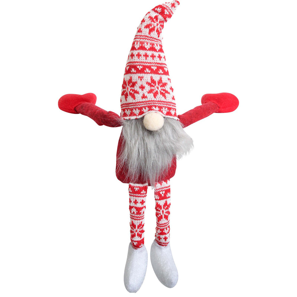 3PK LVD Polyester Classic Hanging Gnome Home/Living Room X-mas Decor 19x38cm