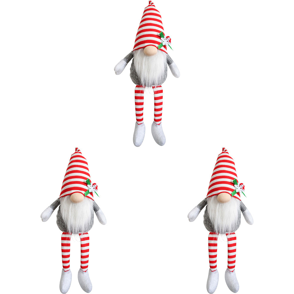 3PK LVD Gnome Stripes Decorative Sculpture Home/Lounge Decor