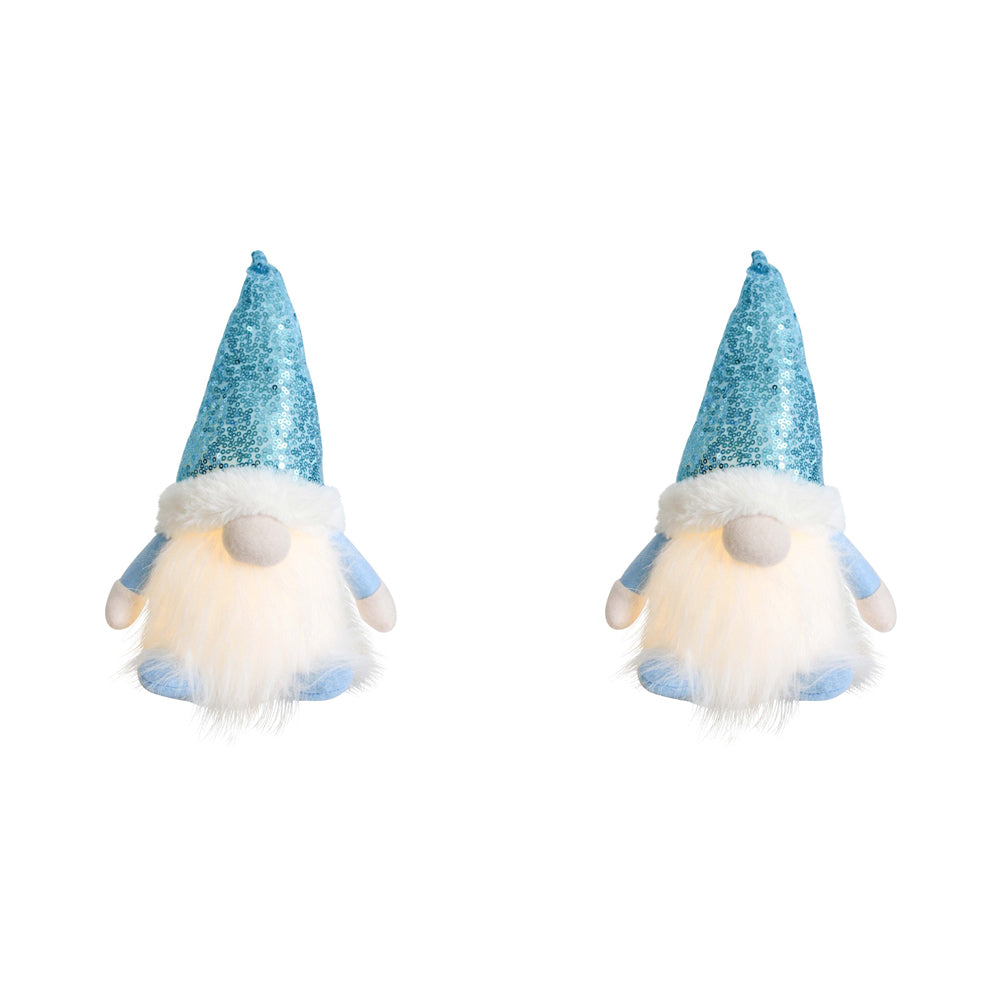 2PK LVD Polyester LED Sky Gnome Home/Living Room Christmas Decor 15x30cm Blue