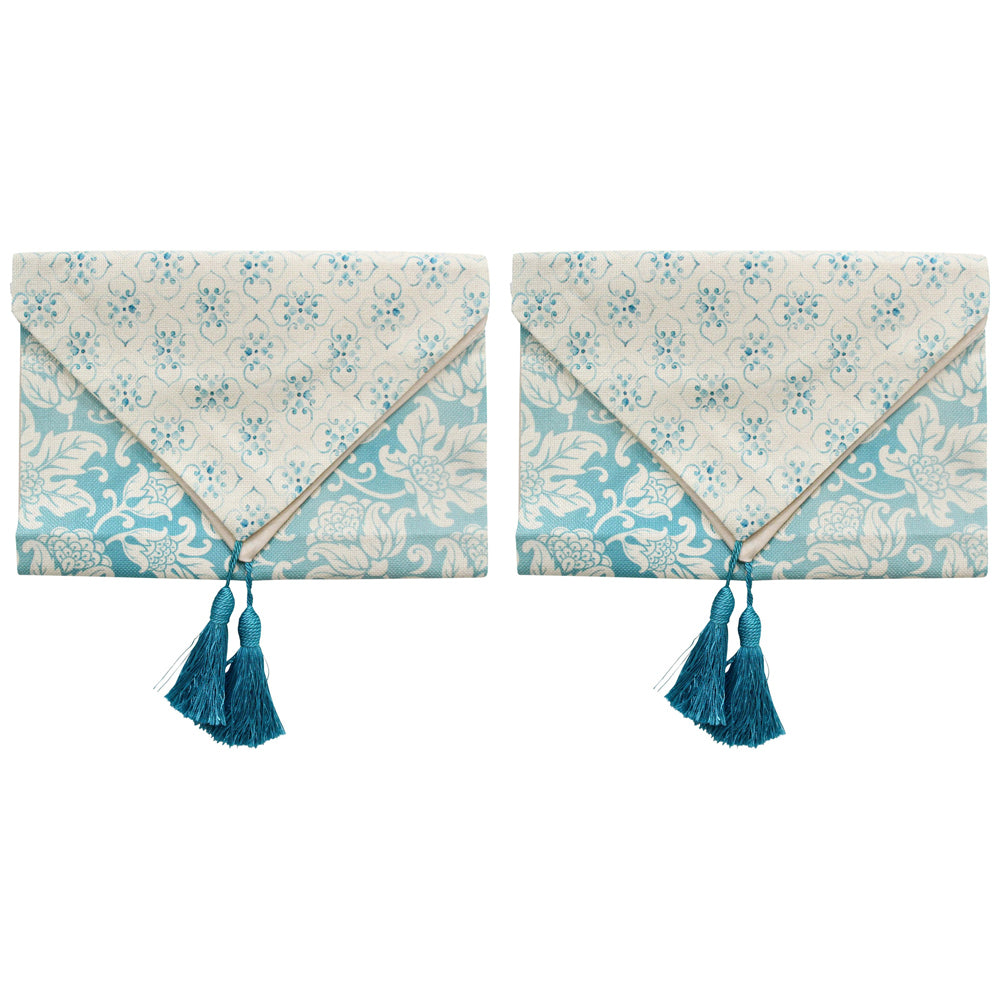 2PK LVD 33x180cm Linen Aegean Fleur Table Runner Home Decor