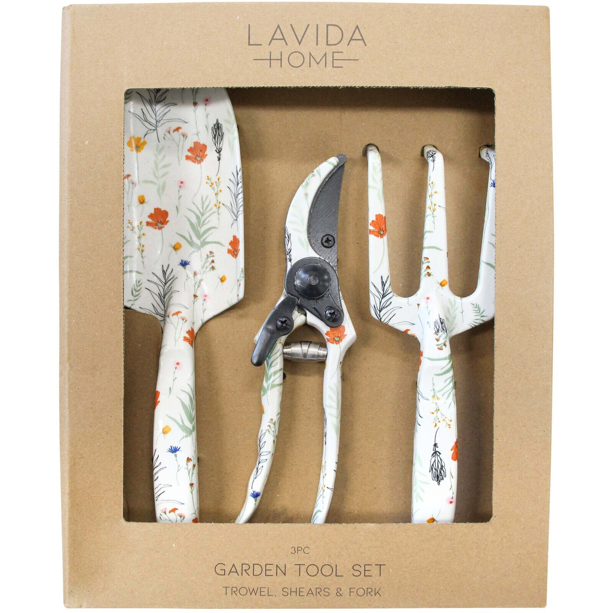 3pc LVD Trowel Shears & Fork Garden Tool Set - Spring