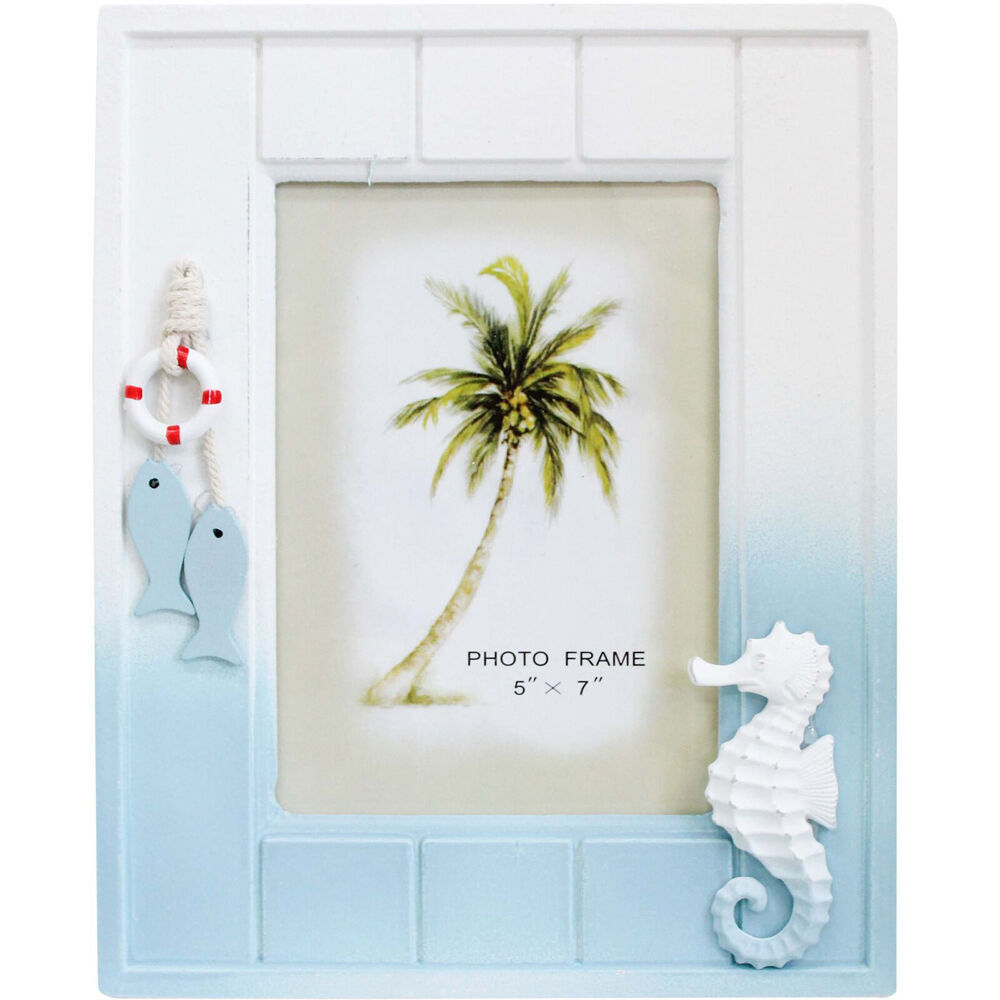 2PK LVD Wooden Glass Picture/Photo Coastal Frame 5x7 21x26x1.5cm Beachside