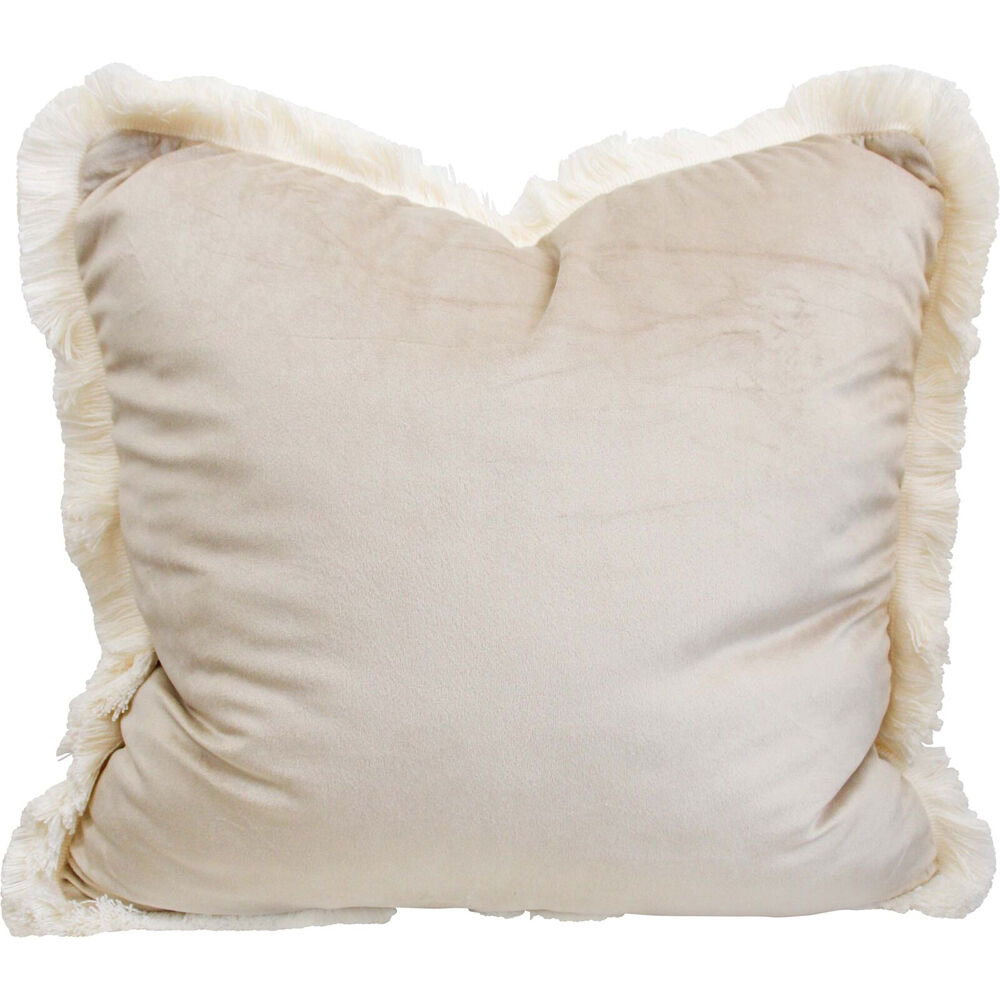 2PK LVD Velvet Plush Decorative Home Cushion Pillow 45x45cm Neutral Ivory