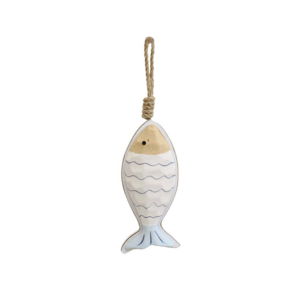 6PK LVD MDF/Cotton Hanging Fish Ornament 7x16cm - Assorted