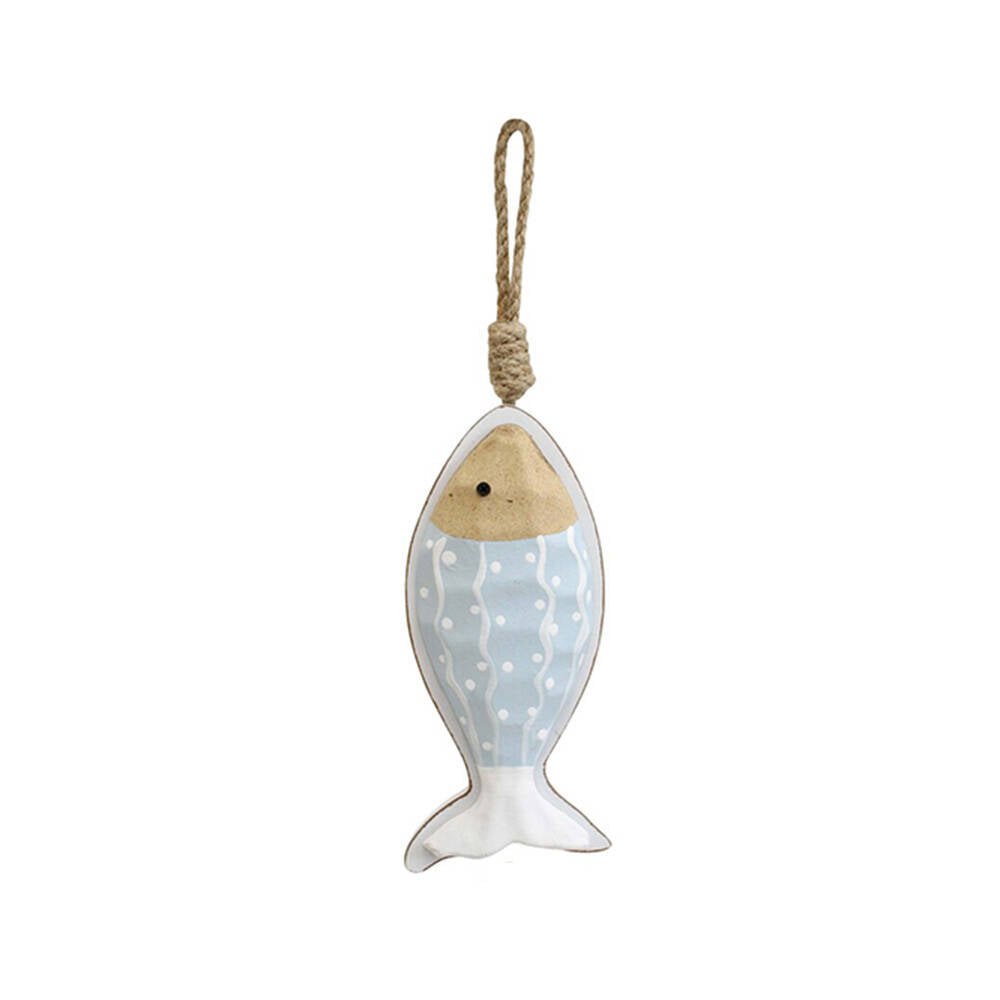 6PK LVD MDF/Cotton Hanging Fish Ornament 7x16cm - Assorted
