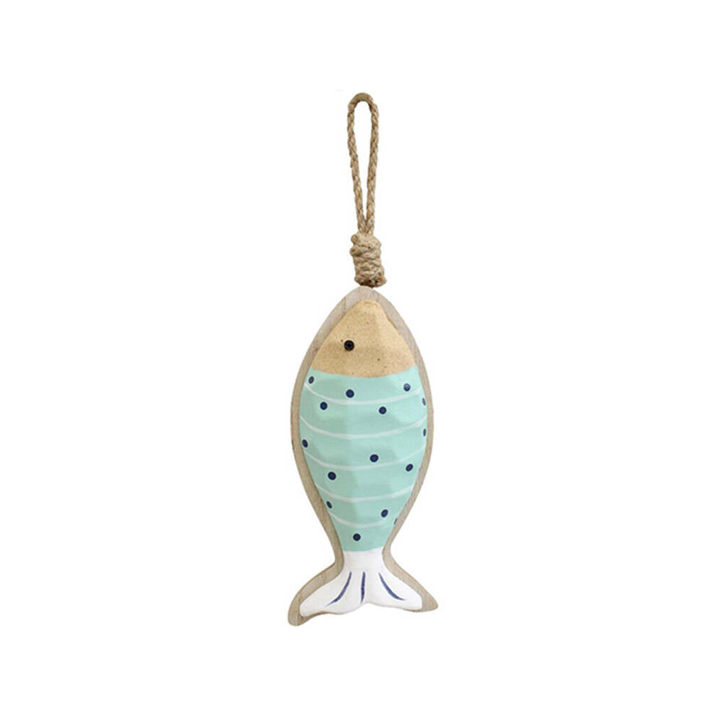 6PK LVD MDF/Cotton Hanging Fish Ornament 7x16cm - Assorted