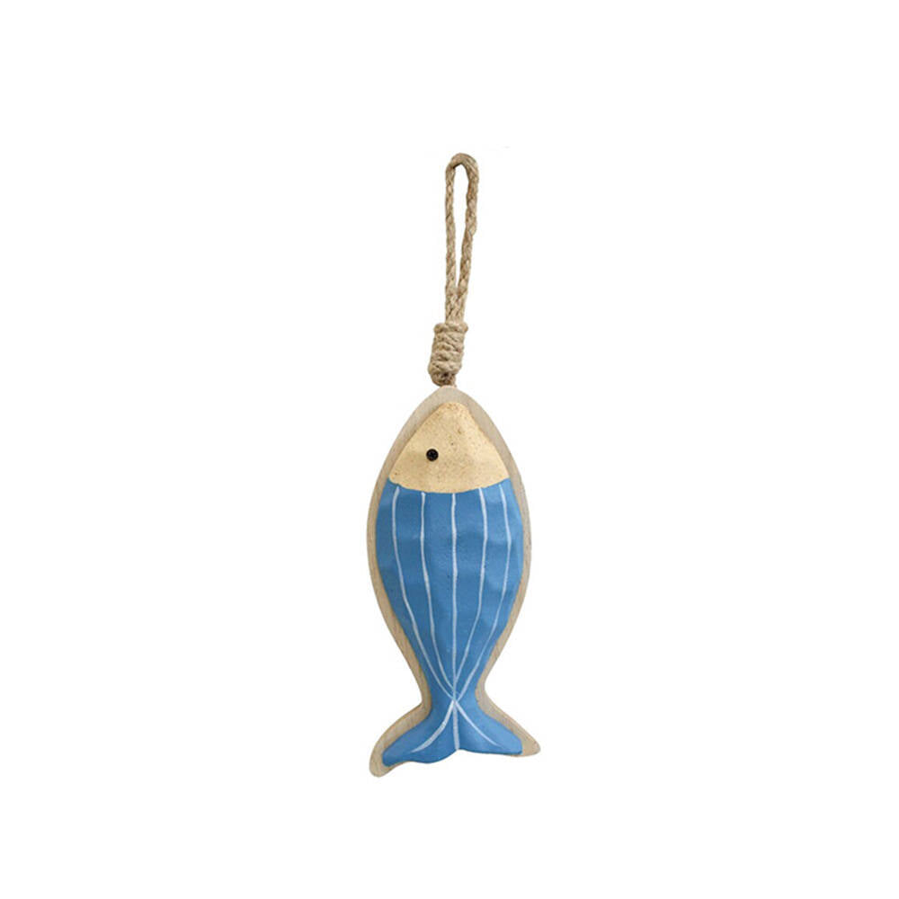 6PK LVD MDF/Cotton Hanging Fish Ornament 7x16cm - Assorted