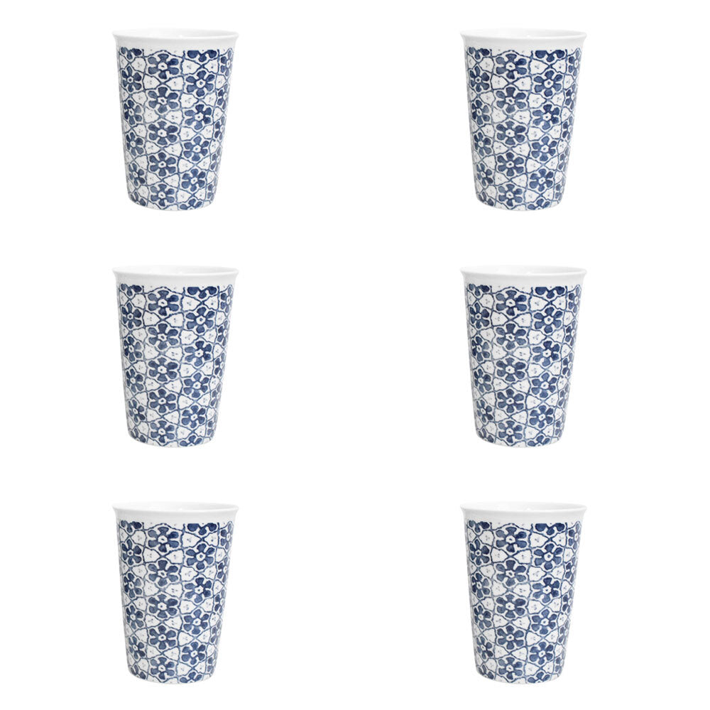 6PK LVD Ceramic Tall Cup Senoma Home/Kitchen Drinkware 13cm Assorted