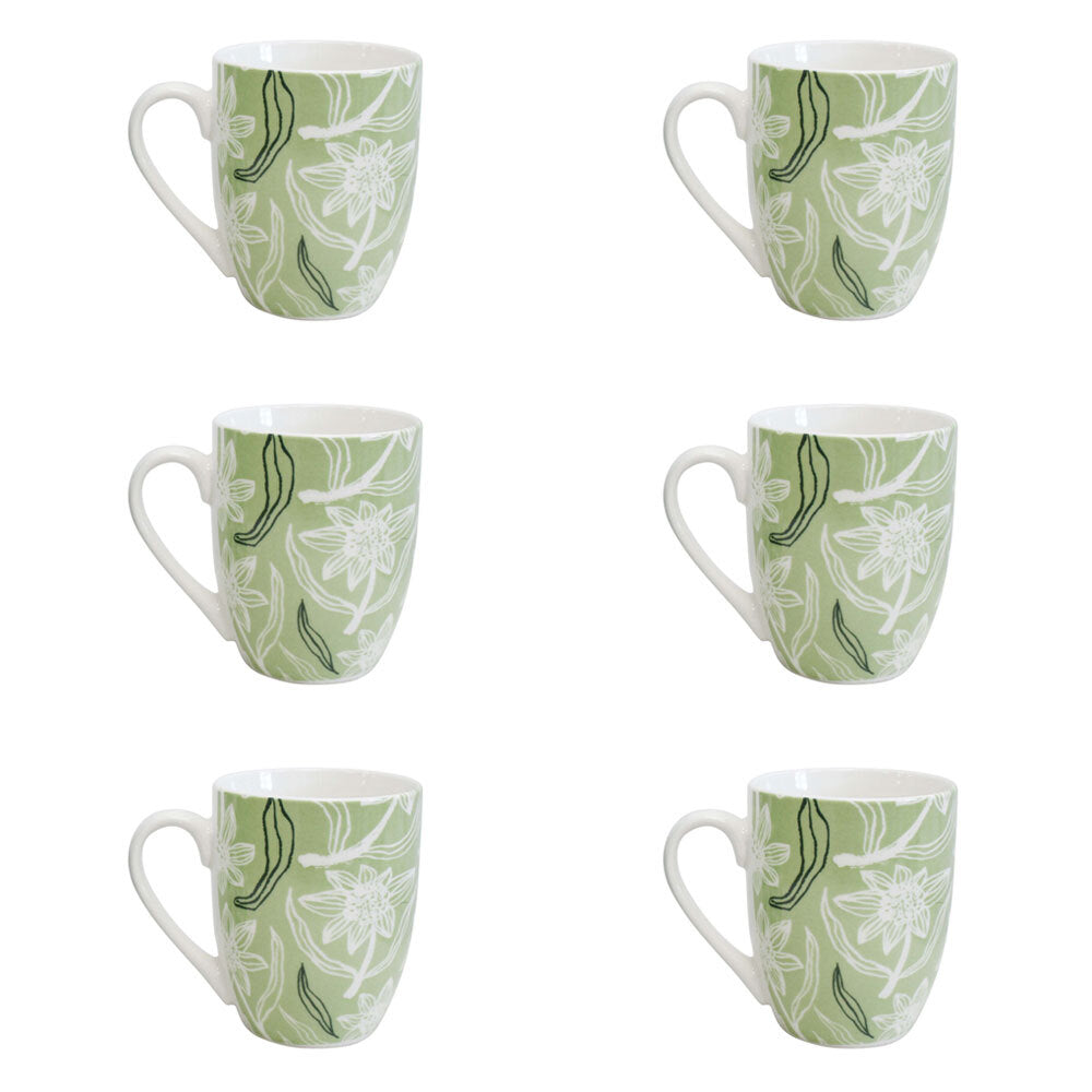 6PK LVD Ceramic Coffee Mug Burbank Home/Kitchen Drinkware 10.5cm Assorted