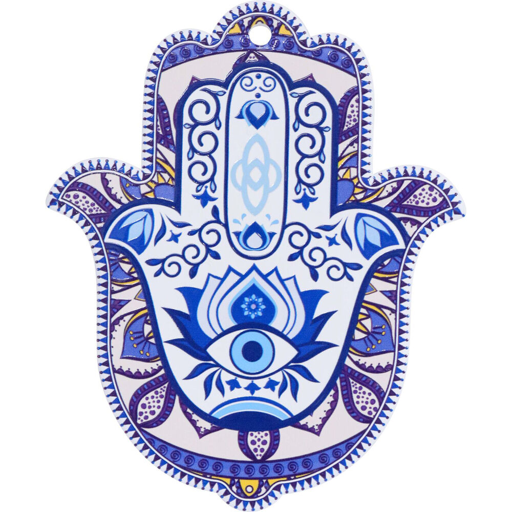 LVD Ceramic Home Decorative Hamsa Hand 1 Wall Art 15x1x19cm Blue/White