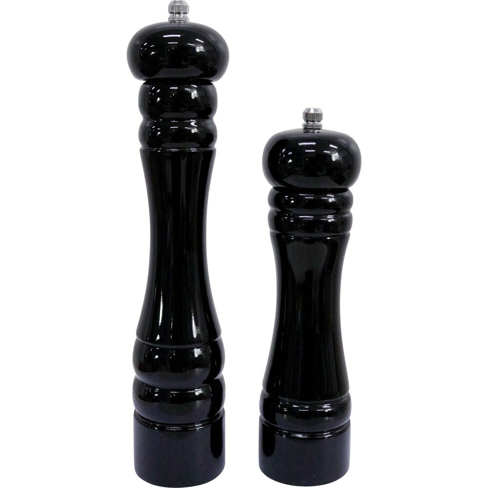 LVD Timber Wooden Sleek Tall Salt/Pepper Grinder Large 5x5x27cm Black