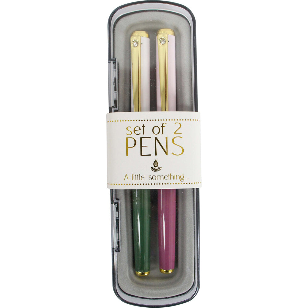3x 2pc LVD Plastic/Metal Pen Writing Stationery 17cm - Aqua & Pink