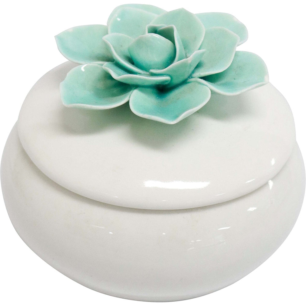 4PK LVD Trinket Jar Teal Flower Decorative Display Home Lounge Decor