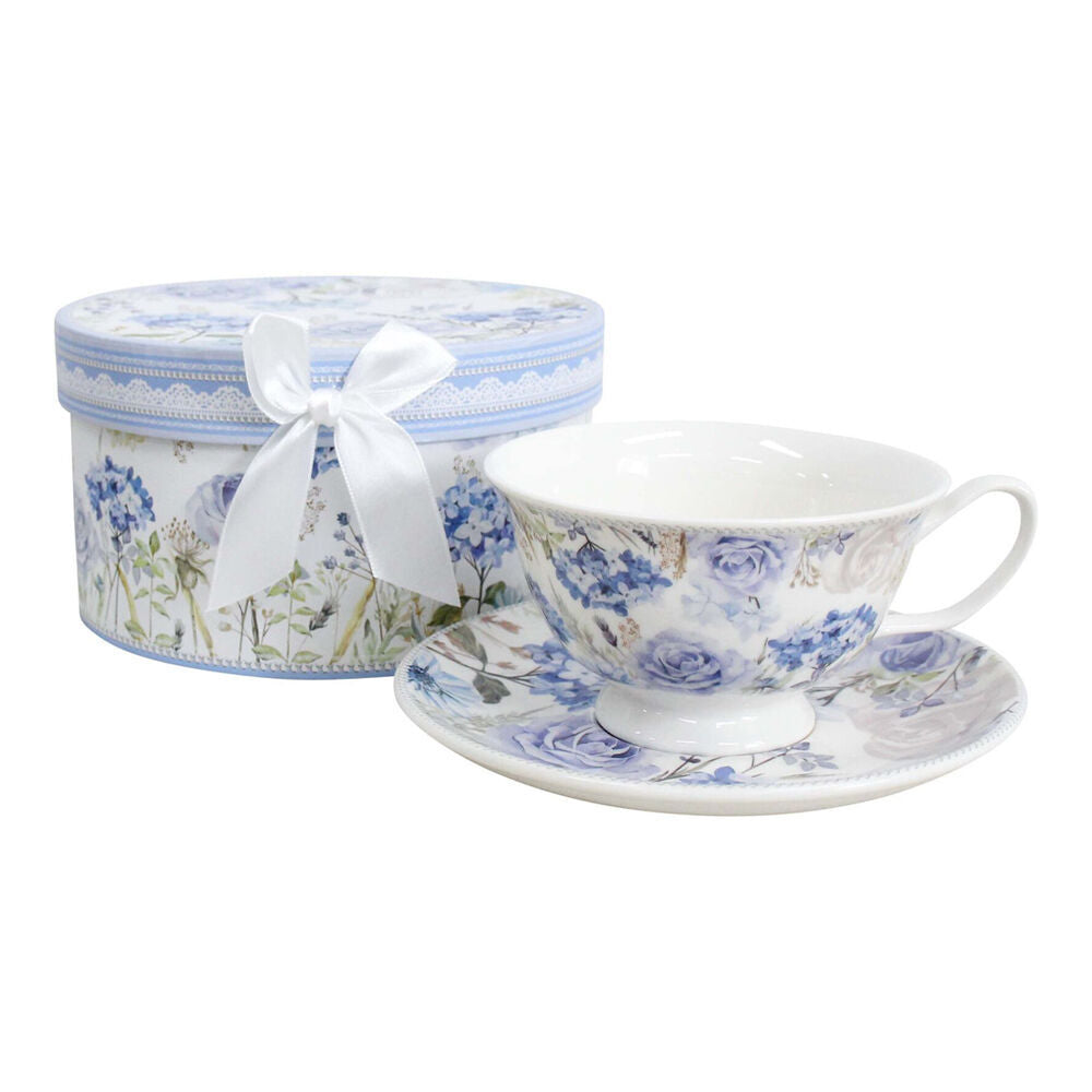 2x 2pc LVD Hydrangea Ceramic Tea Cup & Saucer Drinkware Set