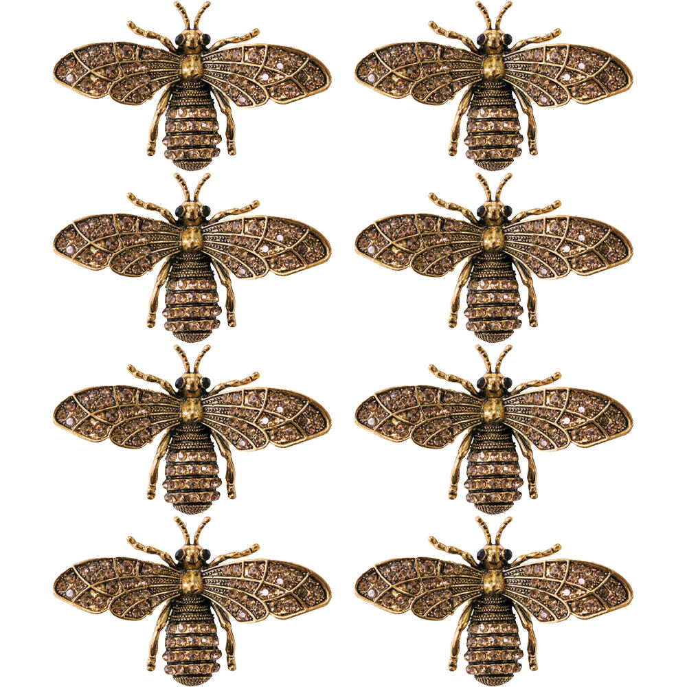 8PK LVD Metal Bumblebee Fridge Display Magnet 5.5x3.5cm Shimmering Gold