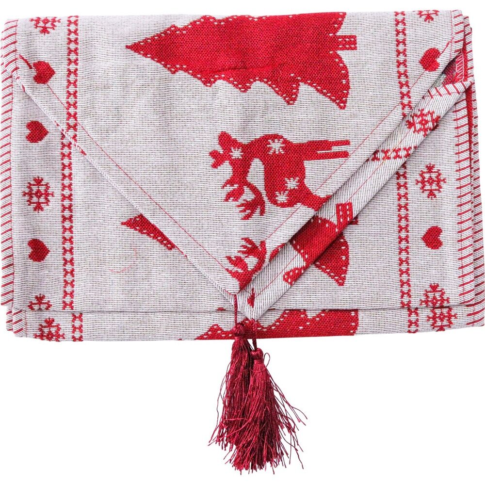 2PK LVD Polyester Table Runner Christmas Deer Home/Kitchen Xmas Decor 180x34cm