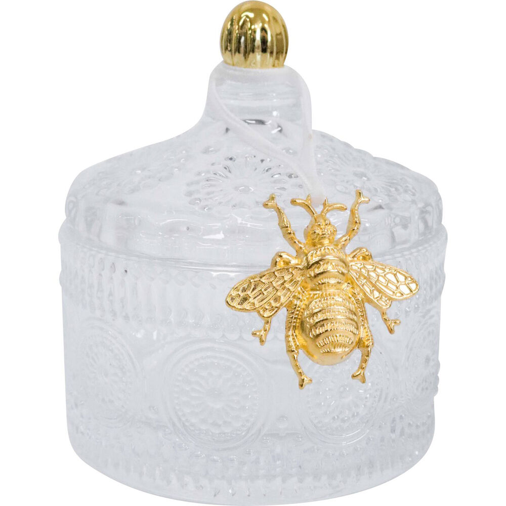 2PK LVD Glass Chloe Trinket Box Storage Decor Round 10cm - Clear