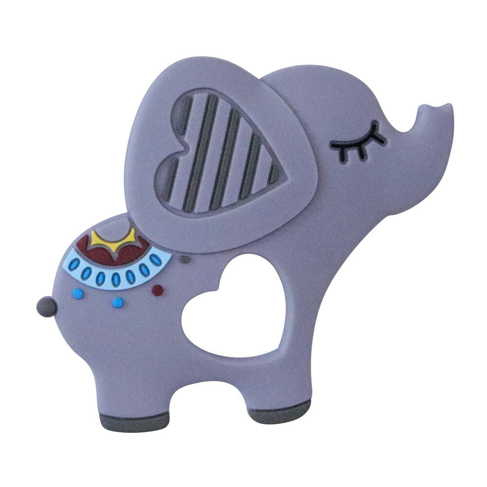 6PK LVD Silicone Baby Teether Toy Elephants 10cm Assorted