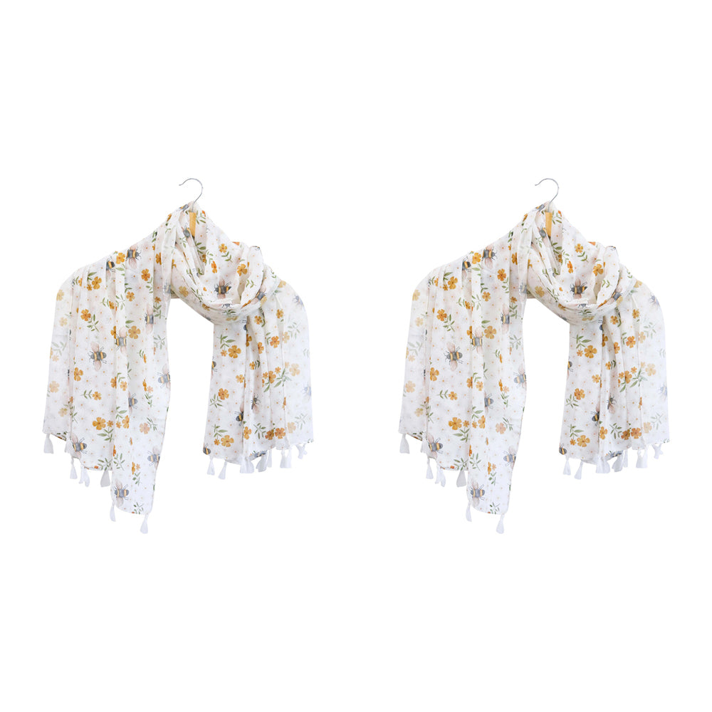 2x LVD Scarf/Sarong Women's/Ladies Beach Shawl Cover Up 90x180cm Polyester Bees
