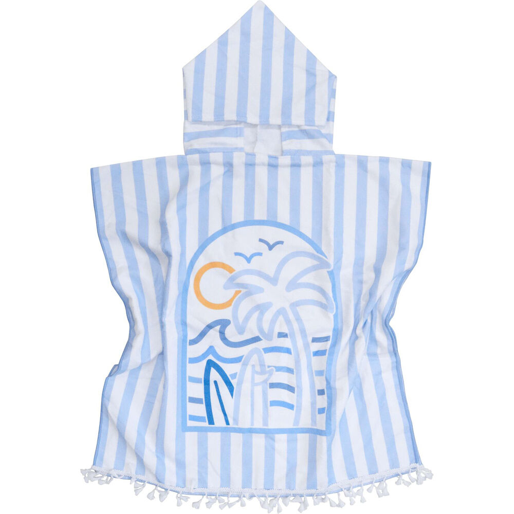 LVD Microfibre Kids Towel Hooded Poncho w/ Bag 70x70cm Summer Blues