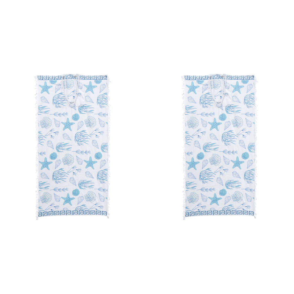 2PK LVD Kids Microfibre Beach Towel In Bag 70x140cm Ocean