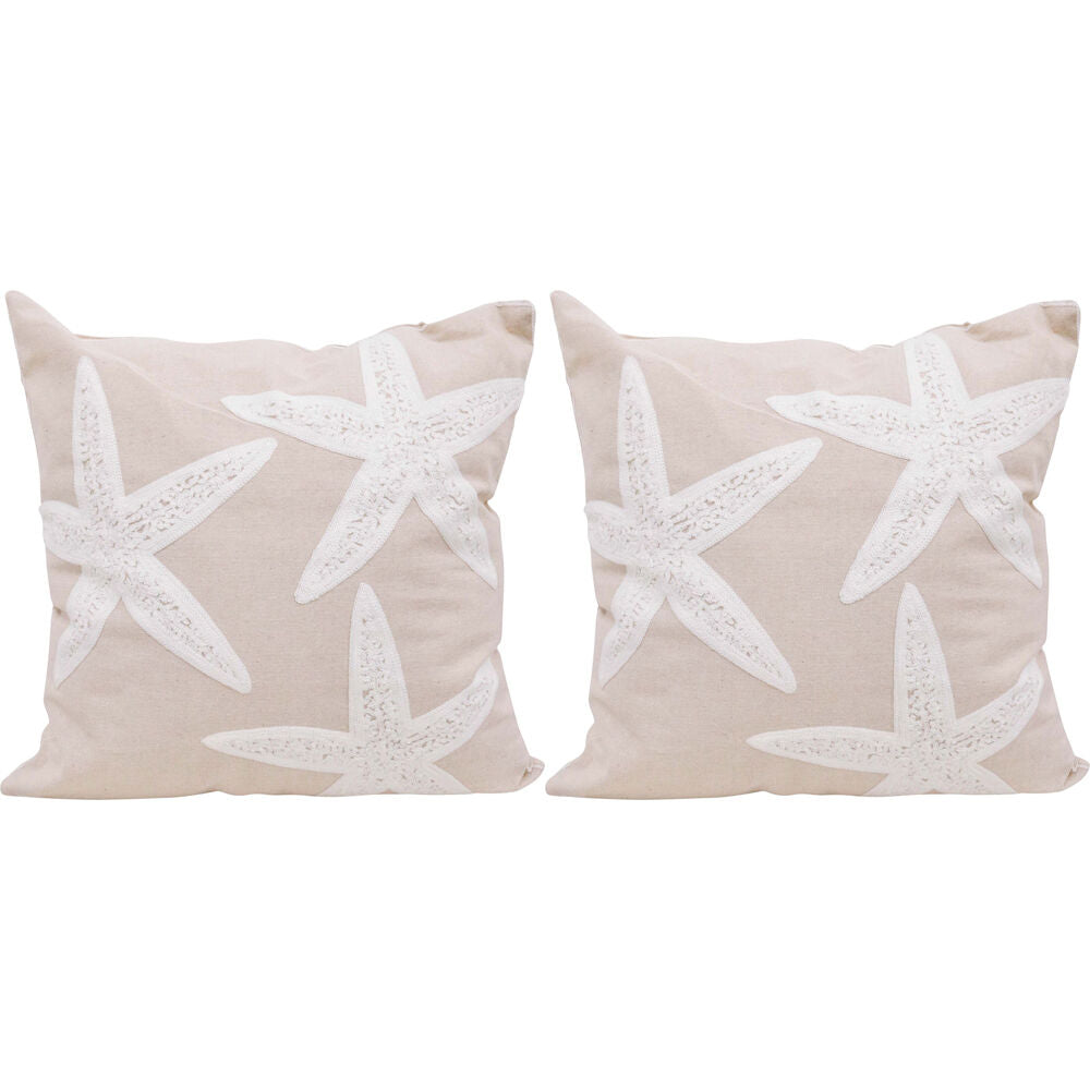 2PK LVD Starfish Decorative Home Cushion Pillow 43x40x10cm Natural Soft Beige