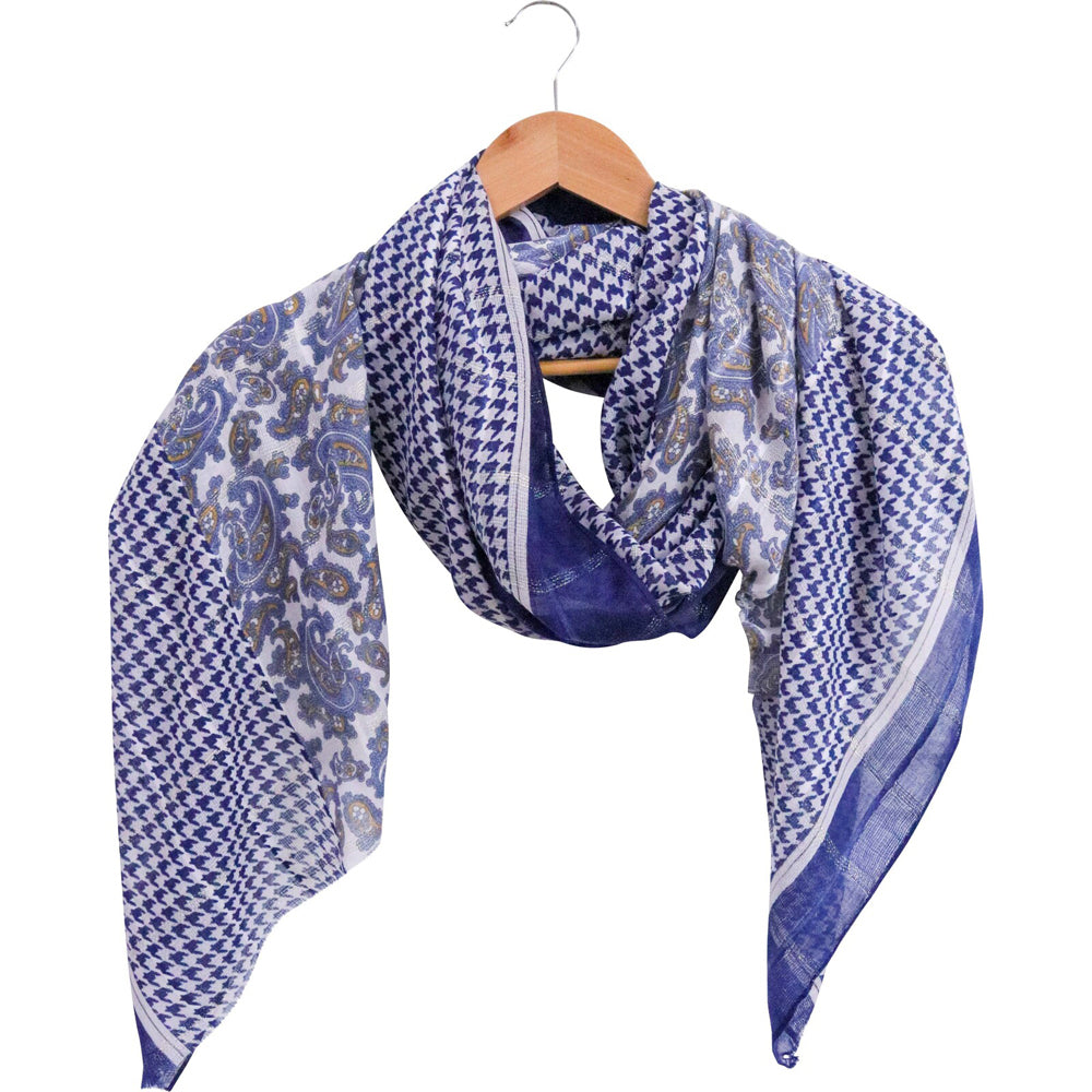 2PK LVD Scarf Sarong Navy Paisley Themed Stylish Womens Fashion