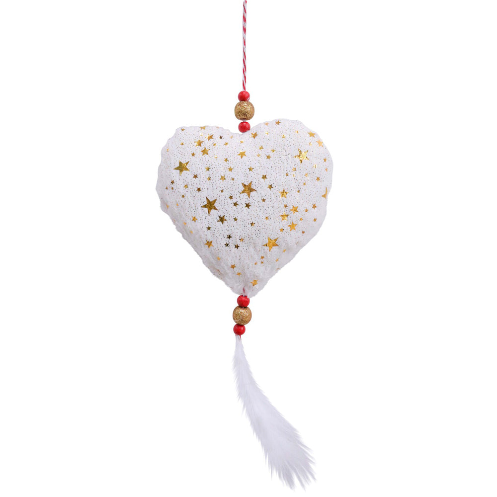 6PK LVD Hanging Heart Ornament Nursery Decor 14cm - White/Gold