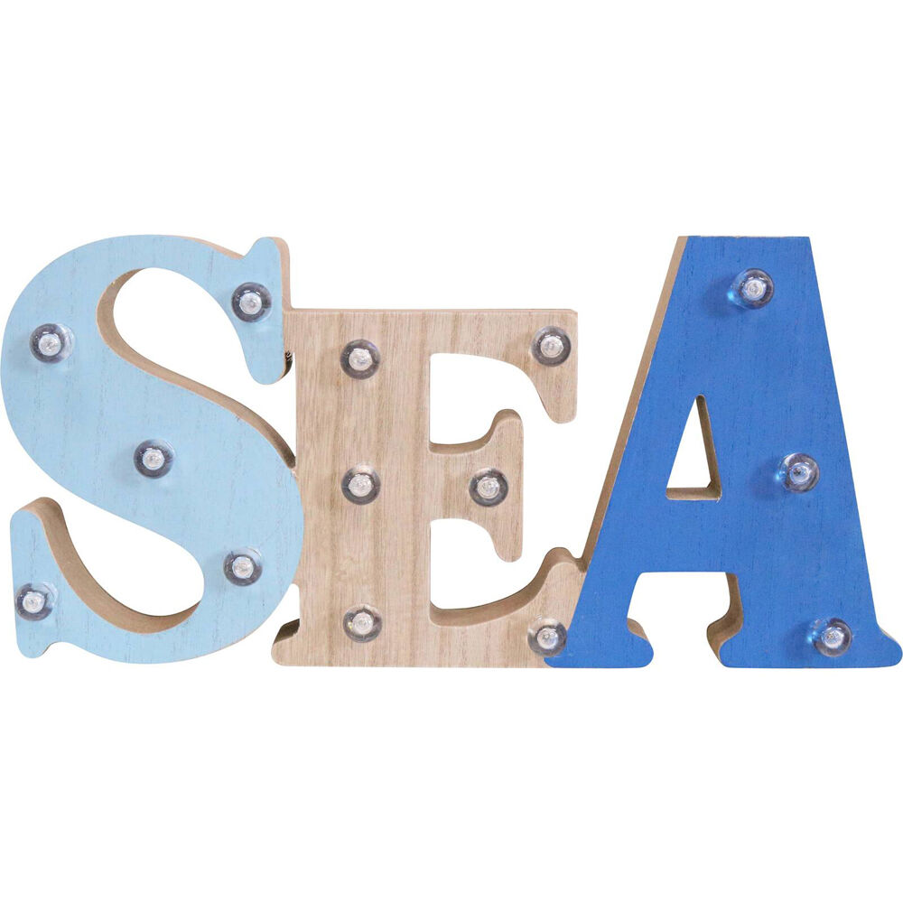 LVD MDF Led Sea Sign Home/Office Tabletop Decor 38x18.5cm
