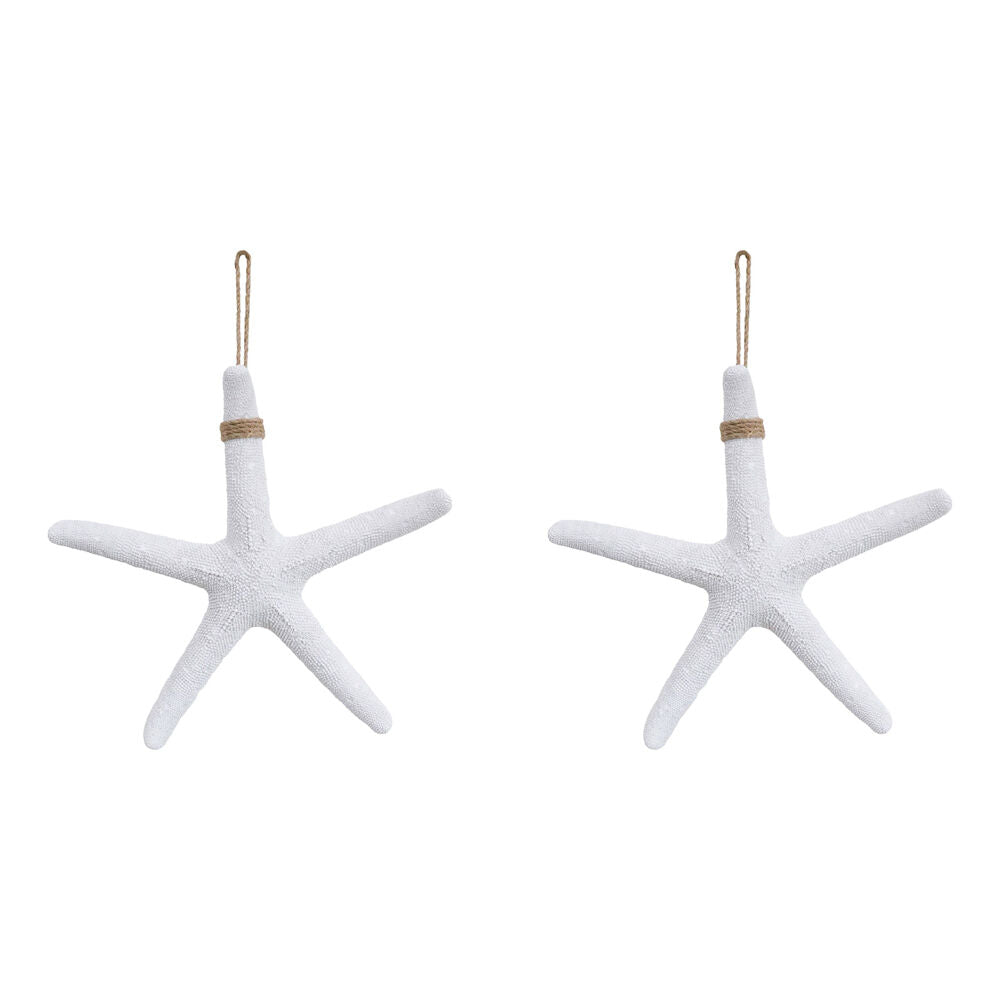 2PK LVD Resin Starfish Textured Sculpture XL 38x38cm White