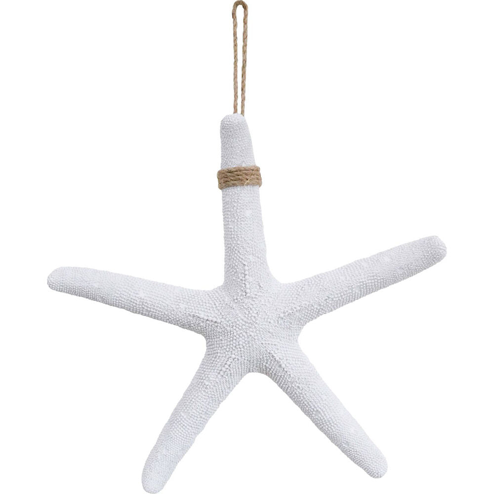 2PK LVD Resin Starfish Textured Sculpture XL 38x38cm White