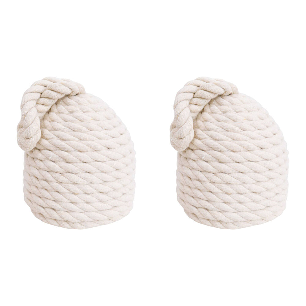 2PK LVD Doorstop Rope Hive Weighted Door Stopper 15cm White