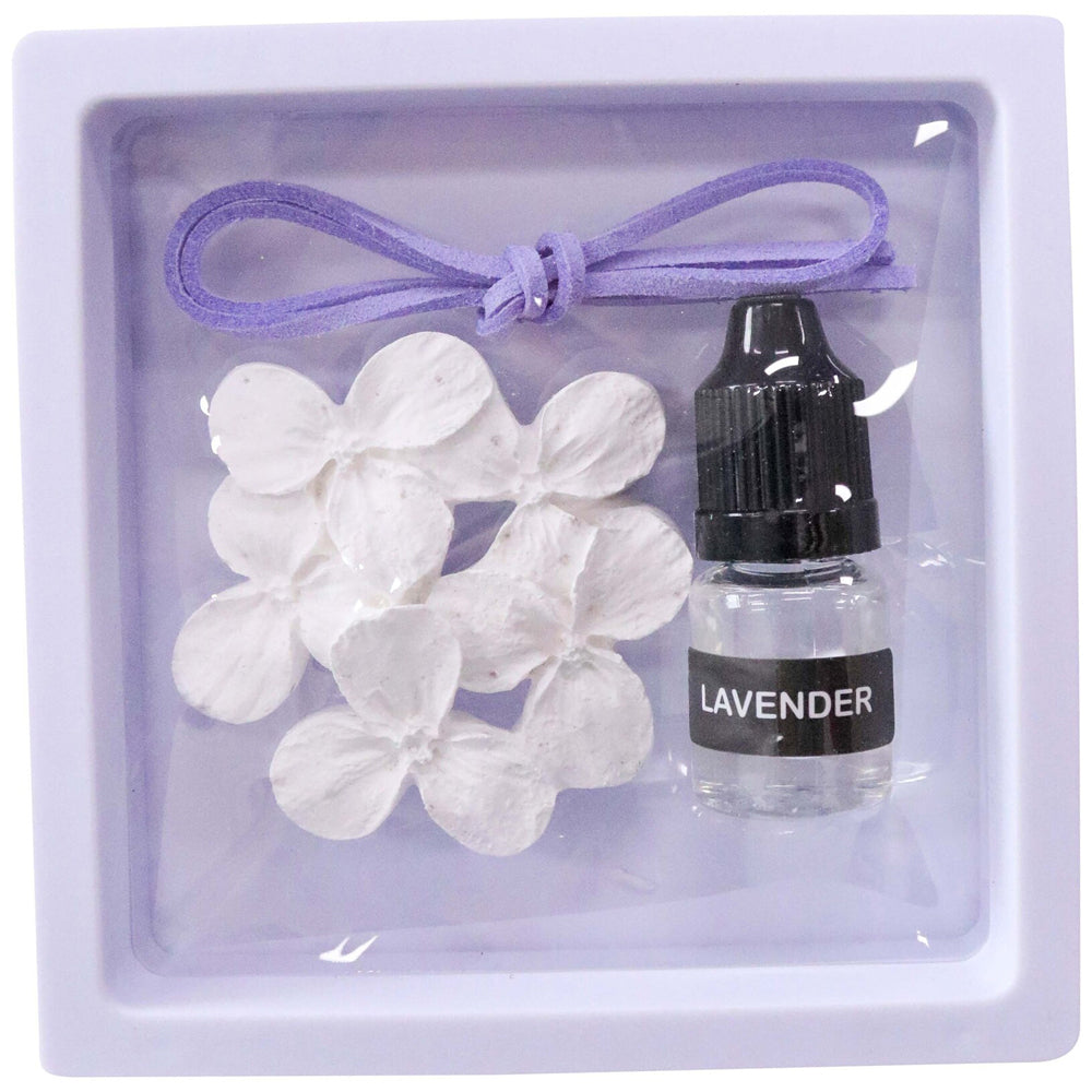 6PK LVD Ceramic/Plastic Scented Hanger w/Lavender Oil Flower Wardrobe Freshener