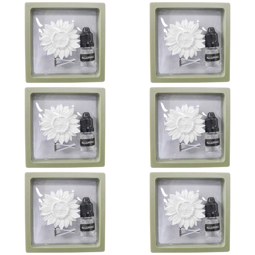 6PK LVD Ceramic/Plastic Scented Car Clip w/ Garden Oil Air Freshener