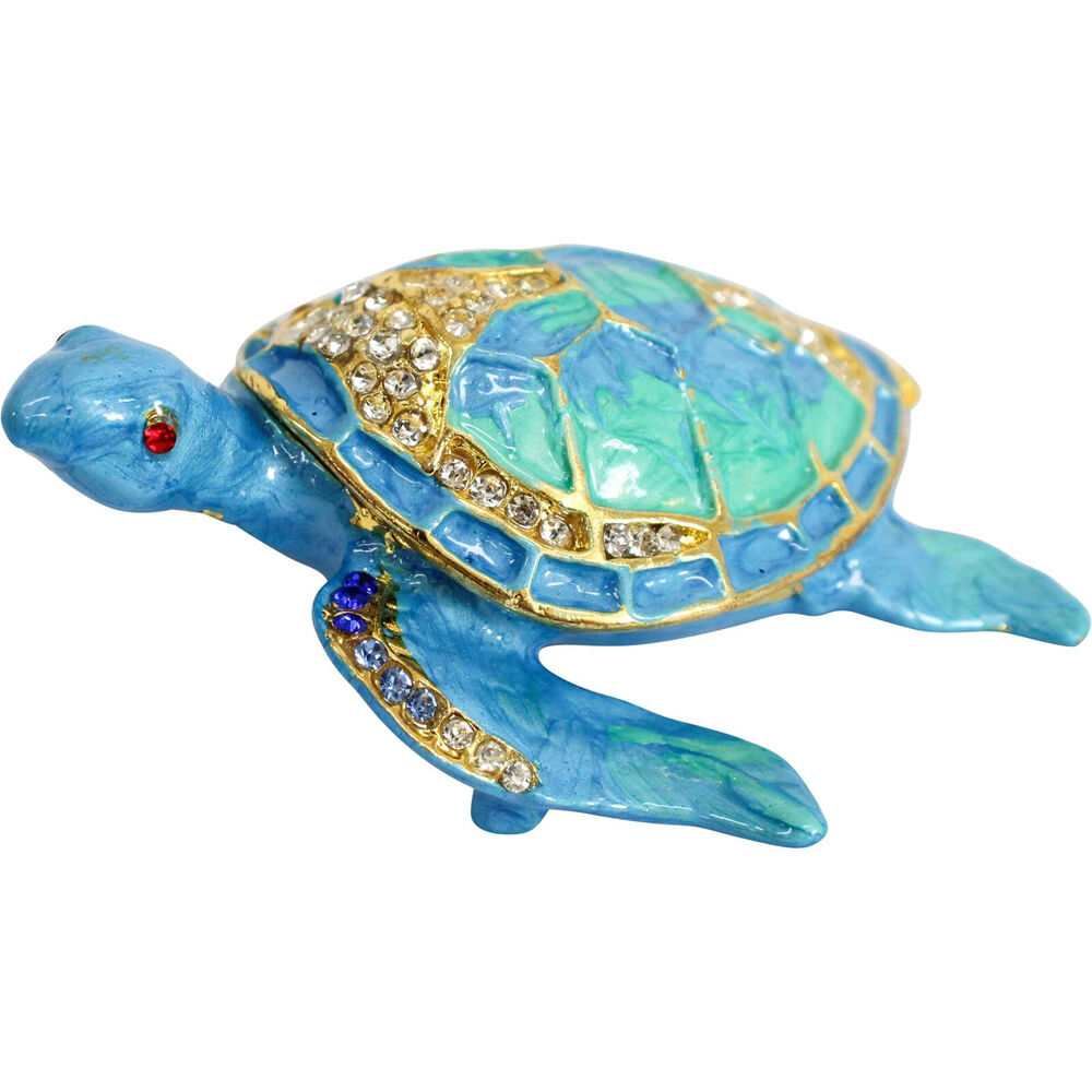 LVD Metal/Enamel Decorative Trinket Box Home Decor Turtle