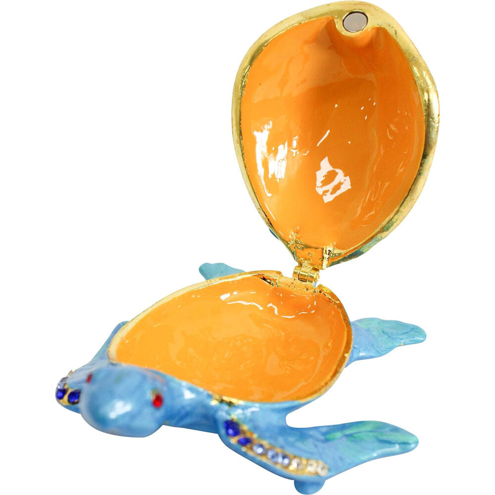 LVD Metal/Enamel Decorative Trinket Box Home Decor Turtle