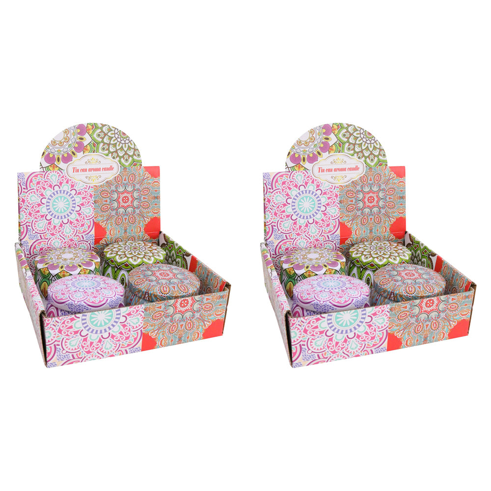 2x 4pc LVD Candle Tins Asstorted Decorative Ornament Home Lounge Decor