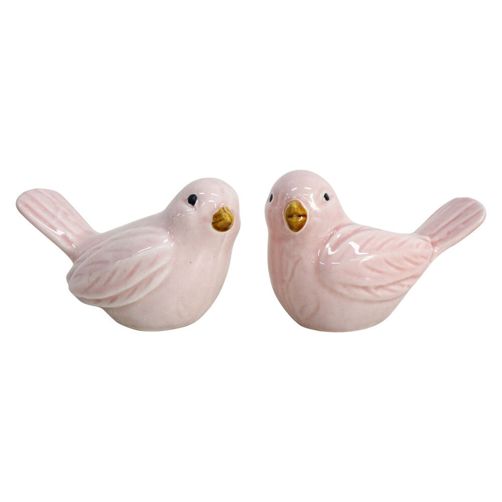 LVD Ceramic Birds Figurine Home Tabletop Decor Combo Set 10.5cm Pink/Green