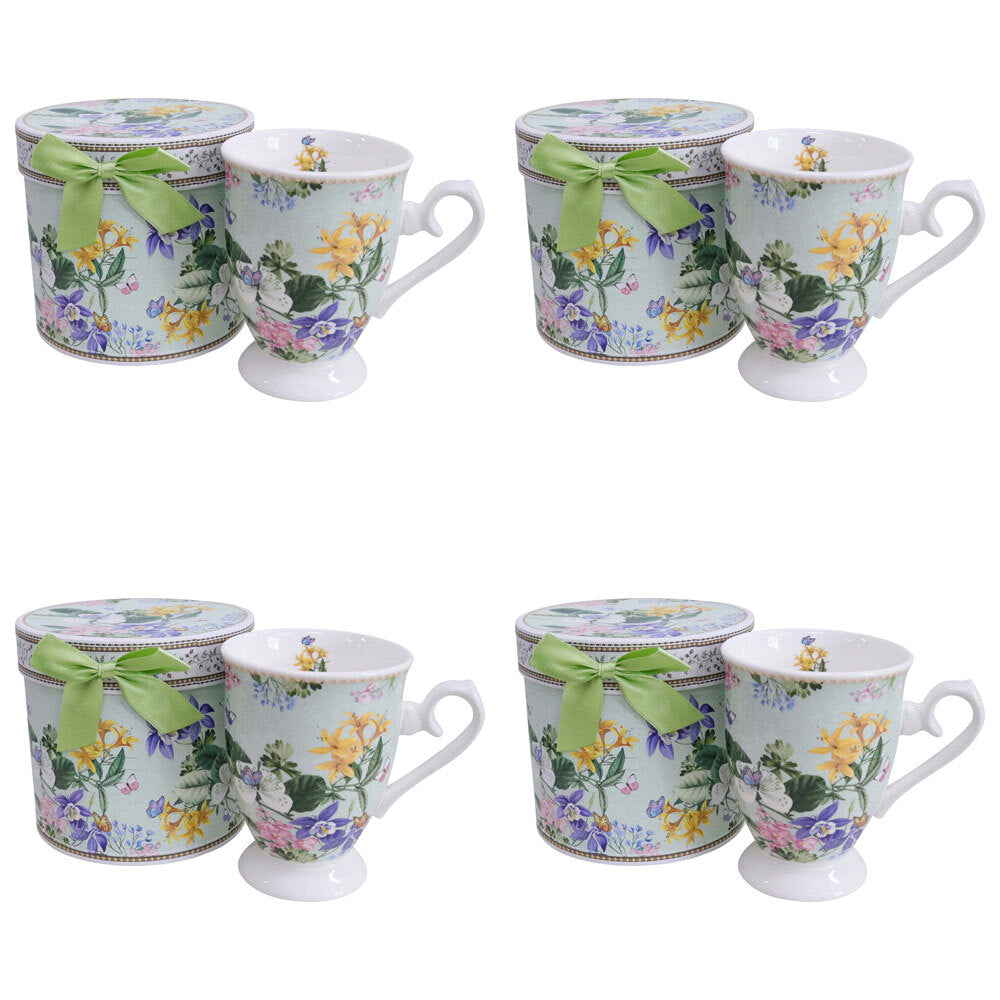 4PK LVD Ceramic Coffee Mug w/ Box Garden Florals Home/Kitchen Drinkware 11cm