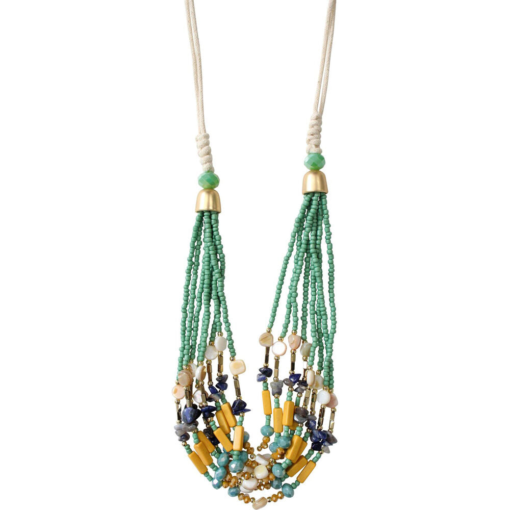 LVD Necklace w/ Stone Beads Home Jewellery Decor 80cm - Skye
