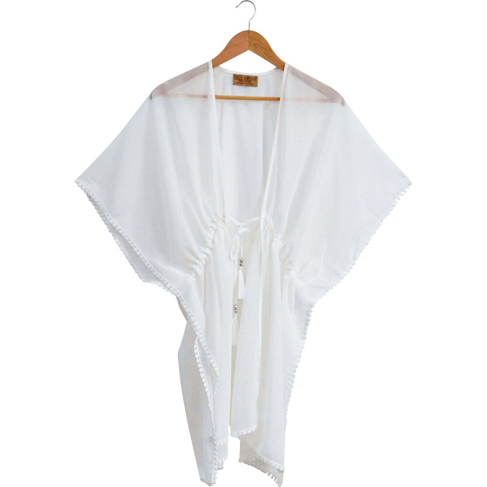 LVD Soft Chiffon Women's Beach Summer Draped Cover-Up 90cm/One-Size White