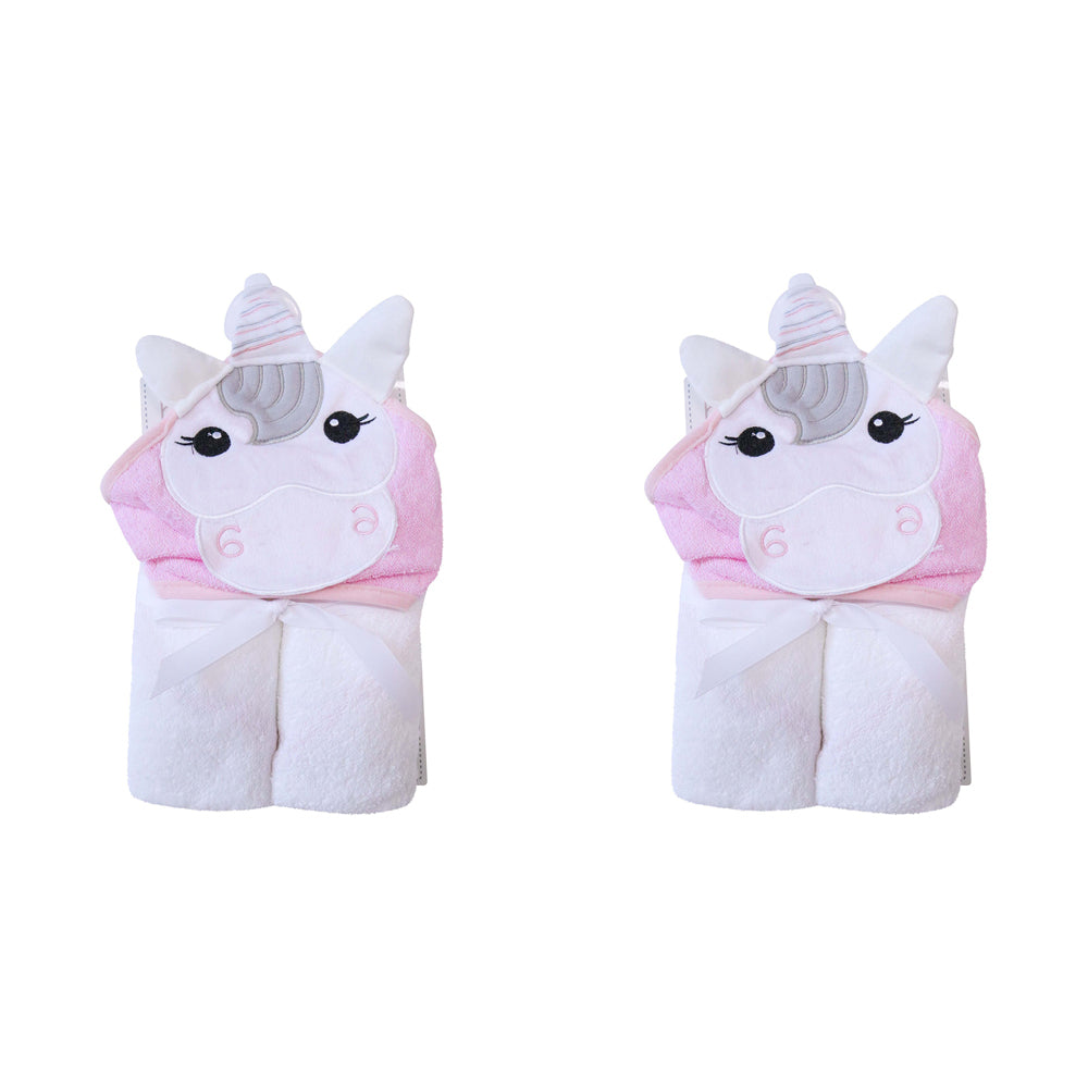 2PK LVD Kids Hooded Soft Towel Unicorn Home Decor/Bathroom